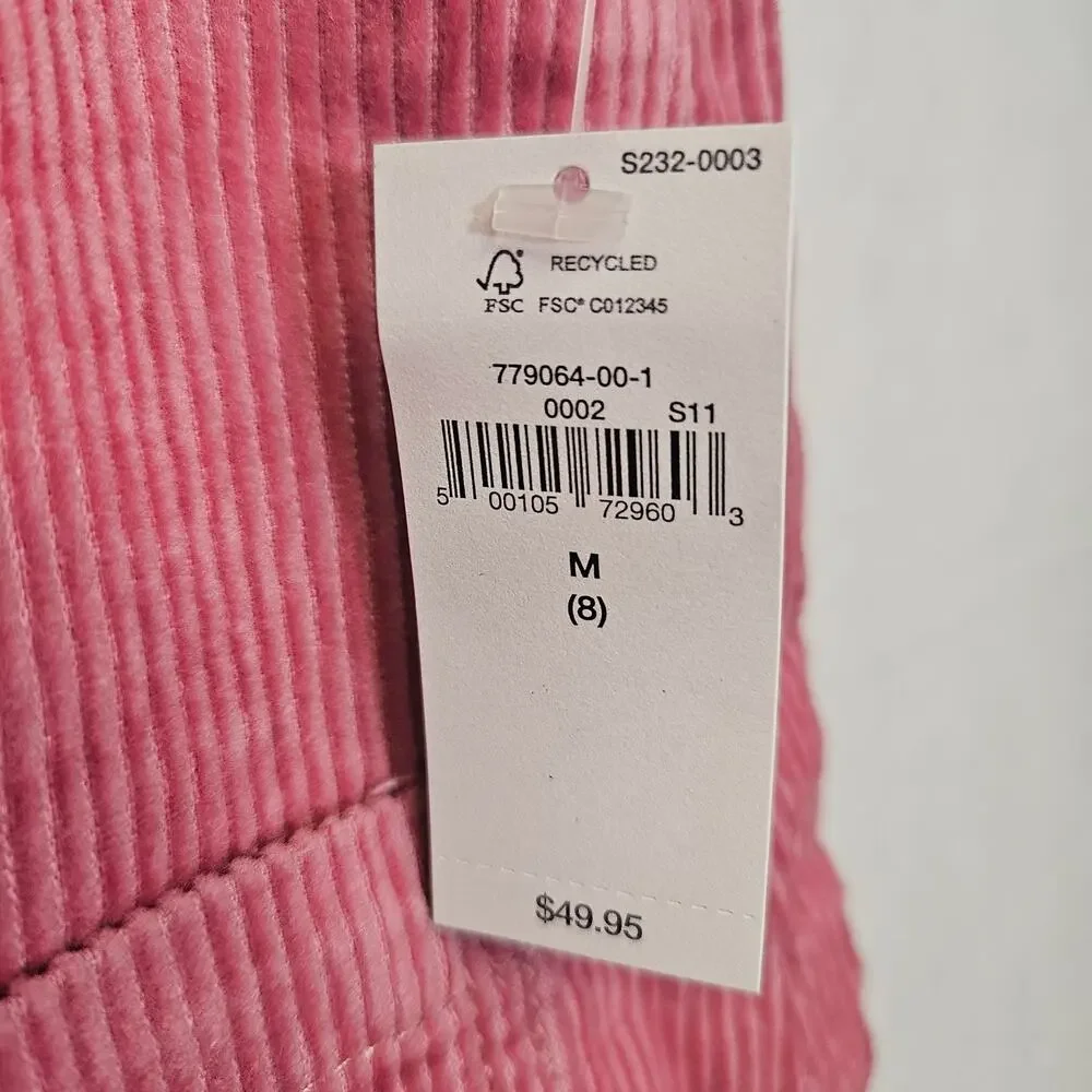 NWT Gap Kids Pink Mauve Corduroy Overall Dress Size Medium (8) New With Tags